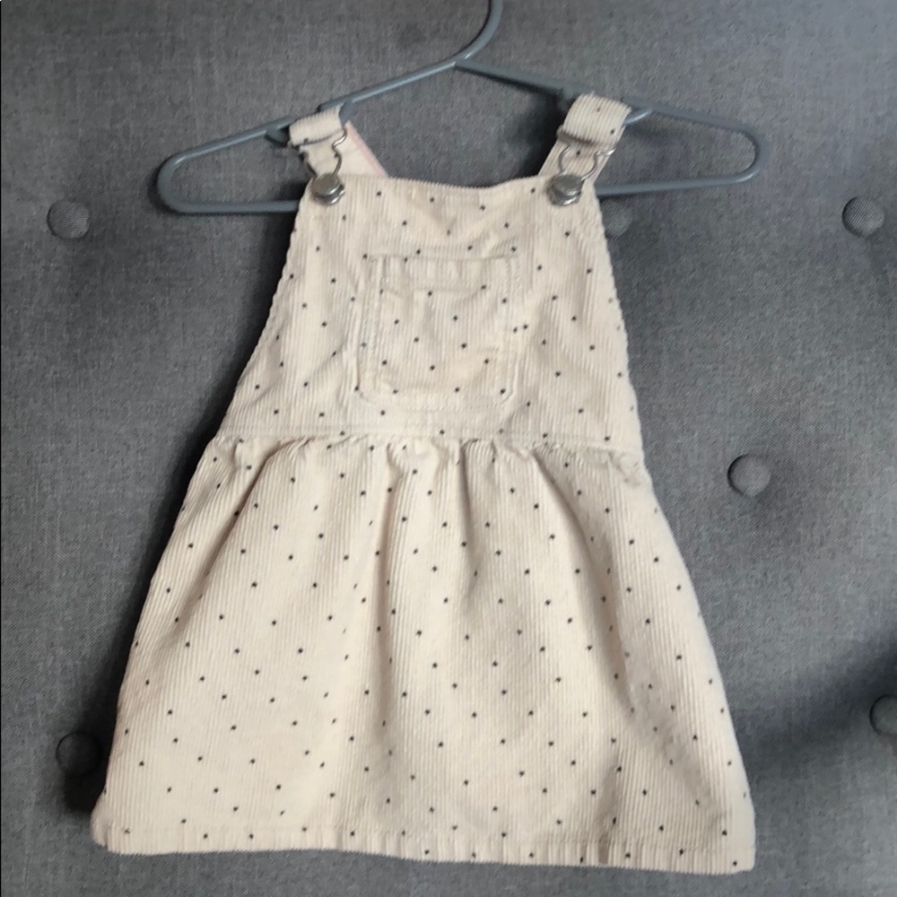 Baby Zara little girls polka dot overall dress